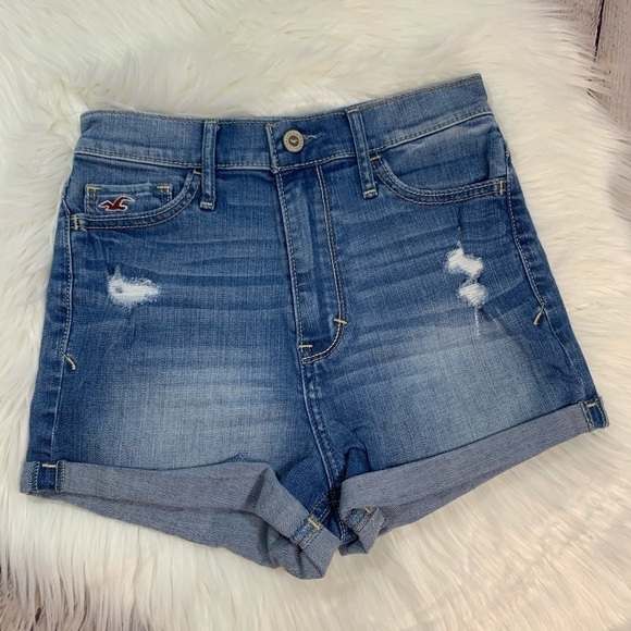 Hollister Distressed Jean Short 0/24 - Picture 1 of 9